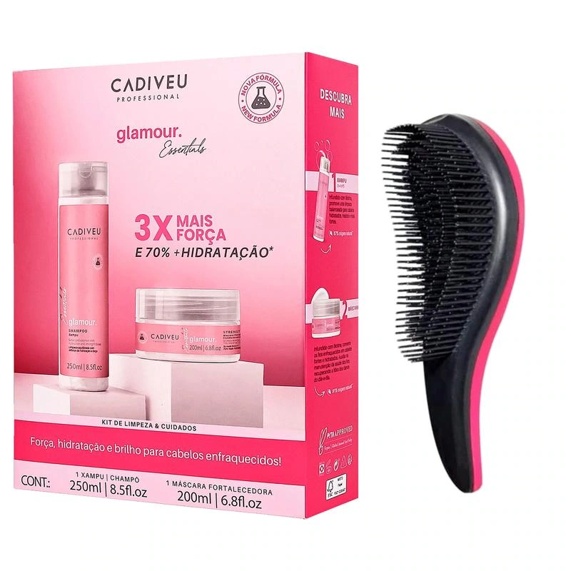 Cadiveu Glamour Essentials + Escova — Kit da linha Glamour Essentials