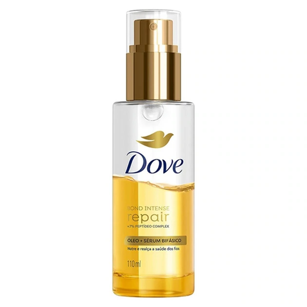 Dove Bond Intense Repair · Óleo e Sérum Bifásico — Spray capilar · 110 ml