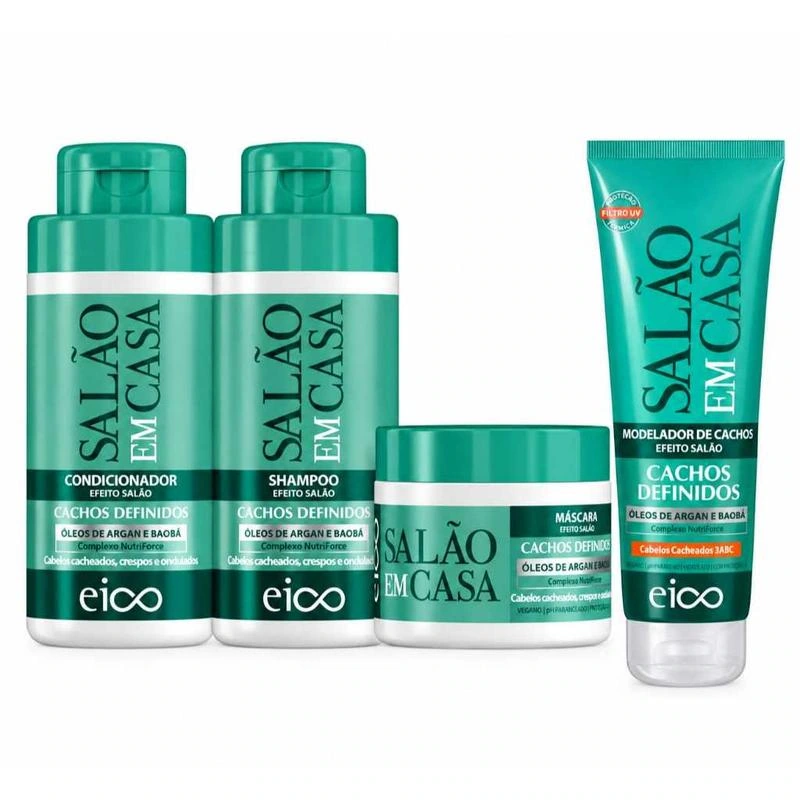 Eico Salão em Casa · Cachos Definidos — Kit capilar